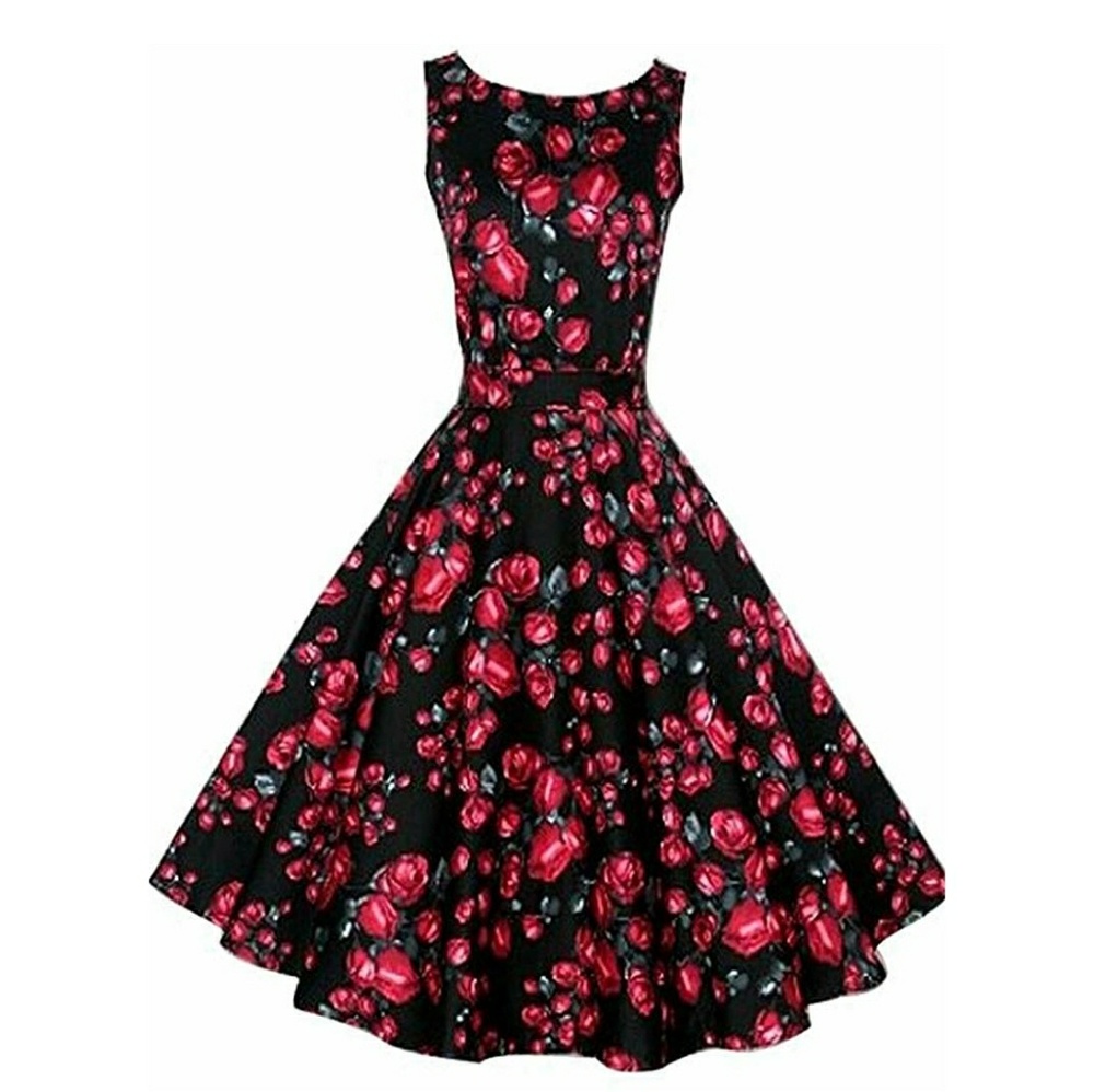 NEW Red Roses fit n flare dress XL